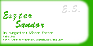eszter sandor business card